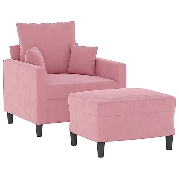 vidaXL Sofa Sessel mit Hocker Rosa günstig online kaufen