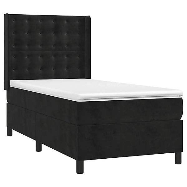 vidaXL Boxspringbett mit Matratze Schwarz 90x200 cm Samt 3132899 günstig online kaufen