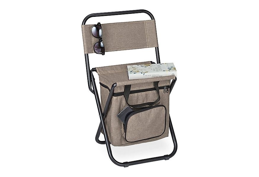 relaxdays Campinghocker Beiger Campinghocker mit Lehne günstig online kaufen