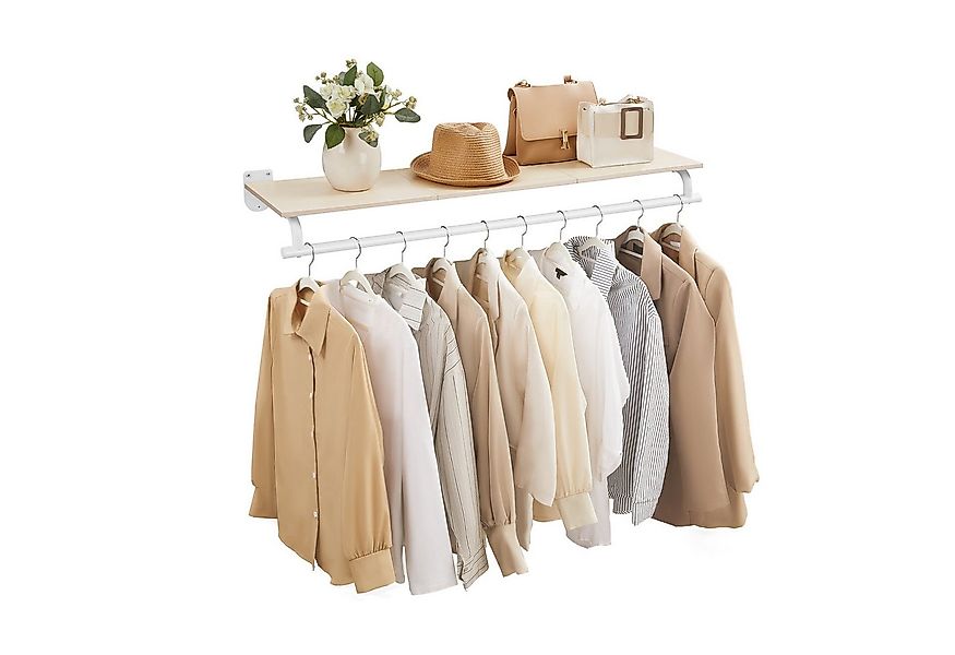 SONGMICS Wandgarderobe, Garderobe, Wandregal mit Kleiderstange, Schlafzimme günstig online kaufen