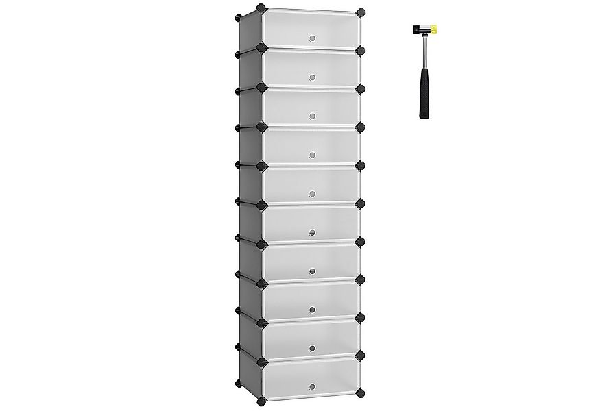 SONGMICS Schuhregal Schuhschrank, mit 10 Fächern, Fasst 20-30 Paar Schuhe günstig online kaufen