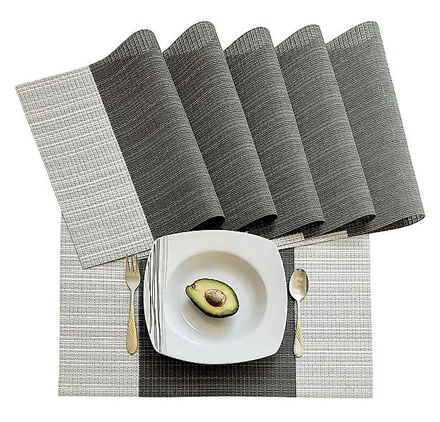 zggzerg Tischläufer Satz von 6 Platzsets, Tischsets PVC Hitzebeständig günstig online kaufen