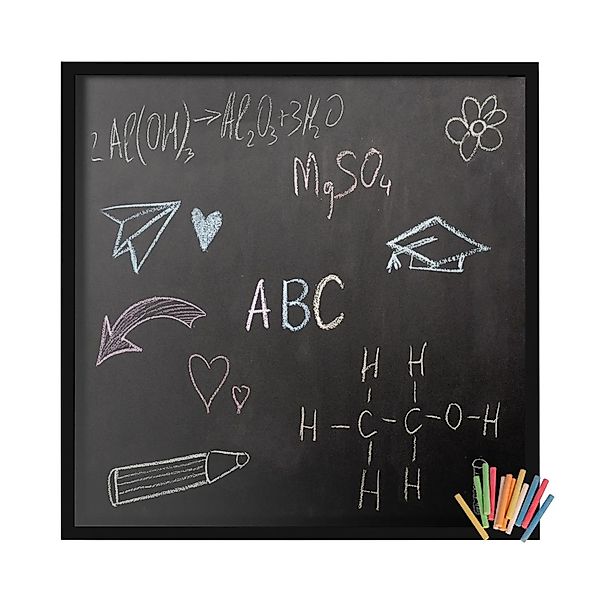 Tulup Kreidetafel 50x50 cm Schwarzer Rahmen Tafel mit Kreide Plus Ein Koste günstig online kaufen