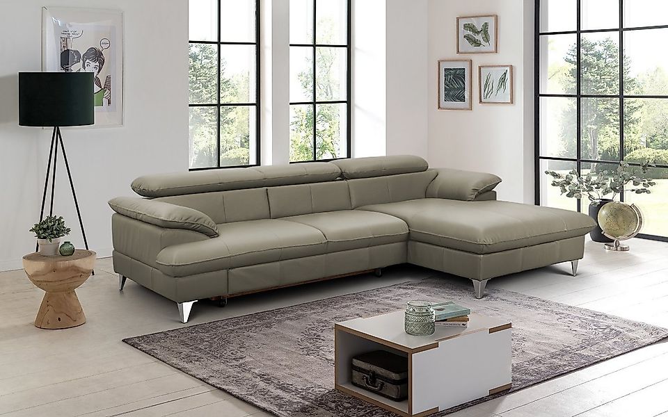 COTTA Ecksofa David Echtleder, Echtleder mit Schlaffunktion & Bettkasten günstig online kaufen