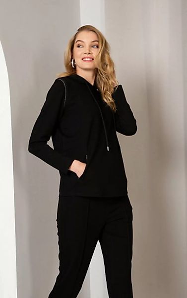 Passioni Hoodie Sweatshirt in schwarz mit Tunnelzug am Kragen und Lurex Det günstig online kaufen