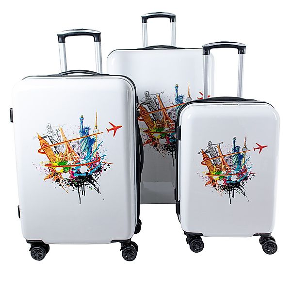 Crosstravel Kofferset Voyage, 4 Rollen, (3 tlg., Hartschalen Trolley Set), günstig online kaufen