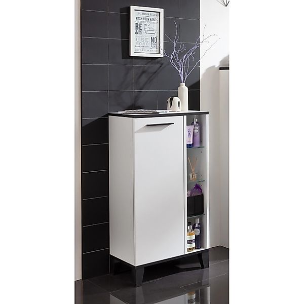 Fackelmann Midischrank TE-A 47 cm x 94,2 cm x 32 cm Weiß Matt günstig online kaufen