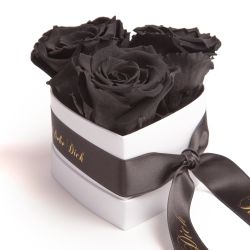 Kunstblume Rosenbox Herz 3 infinity Rosen günstig online kaufen