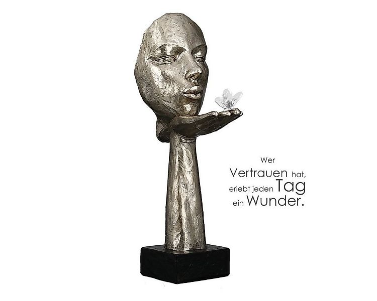 GILDE Dekoobjekt Gilde Skulptur Desire - Elegante Frau mit Schmetterling, S günstig online kaufen