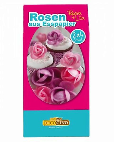 Dekoback Rosa & lila Rosen aus Esspapier Hochzeits- & Geburtstags Torten Ba günstig online kaufen