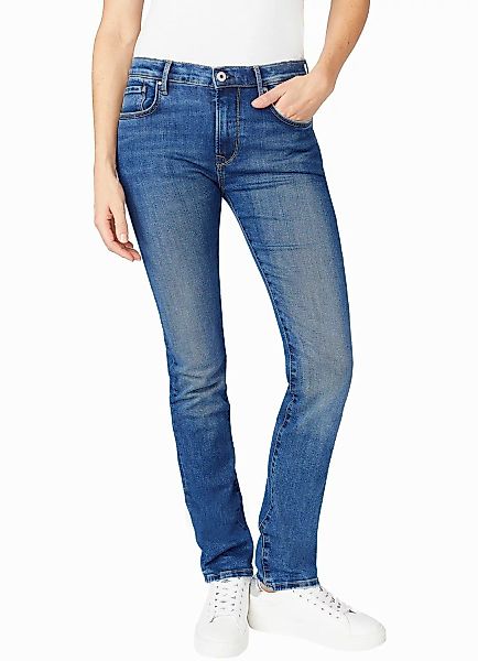 Pepe Jeans Damen Jeans New Brooke - Slim Fit - Blau - Medium Dark Wiser günstig online kaufen