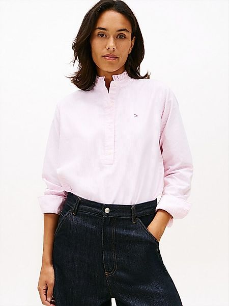 Tommy Hilfiger Langarmbluse OXFORD RUFFLE NECK SHIRT mit Rüschen Detail günstig online kaufen