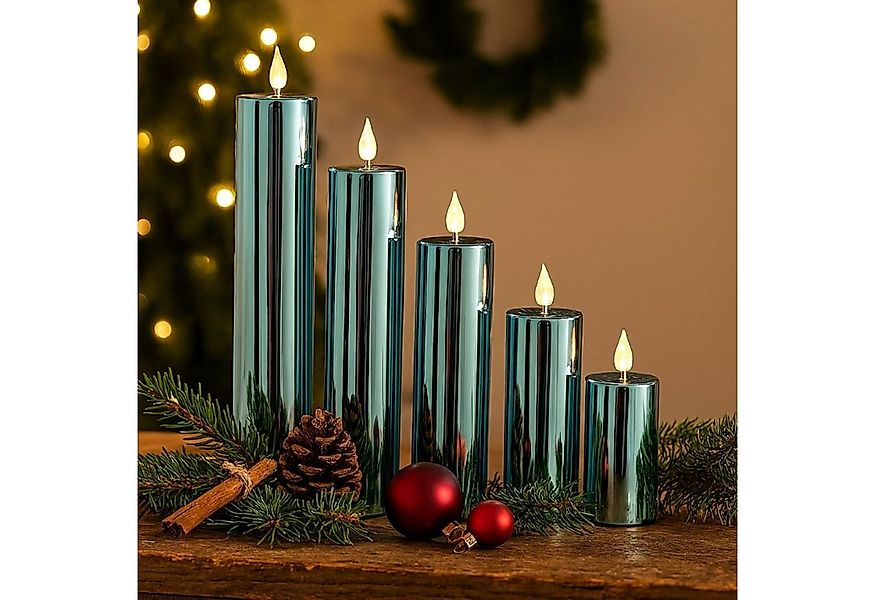 Online-Fuchs LED-Kerze 5er Set LED Kerzen XL mit 6-Stunden Timer und Hochgl günstig online kaufen