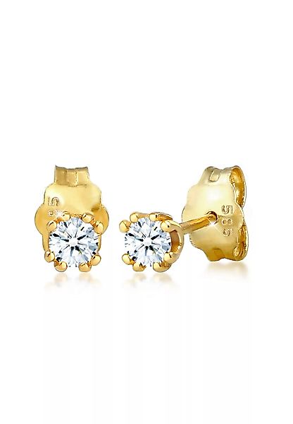 Elli DIAMONDS Paar Ohrstecker "Solitär Stecker Diamant (0.06 ct.) 585 Gelbg günstig online kaufen