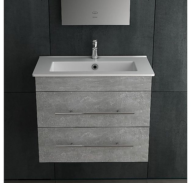 Alpenberger Waschbecken mit Unterschrank - Badschrank Grau - Badmöbel Set 6 günstig online kaufen