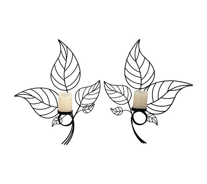 abc HOME Wanddekoobjekt Wanddeko Blätter, LED-Kerzen, Flackereffekt, 2er Se günstig online kaufen