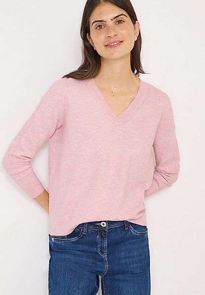 CECIL Strickpullover mit V-Ausschnitt und Ärmeldetails günstig online kaufen