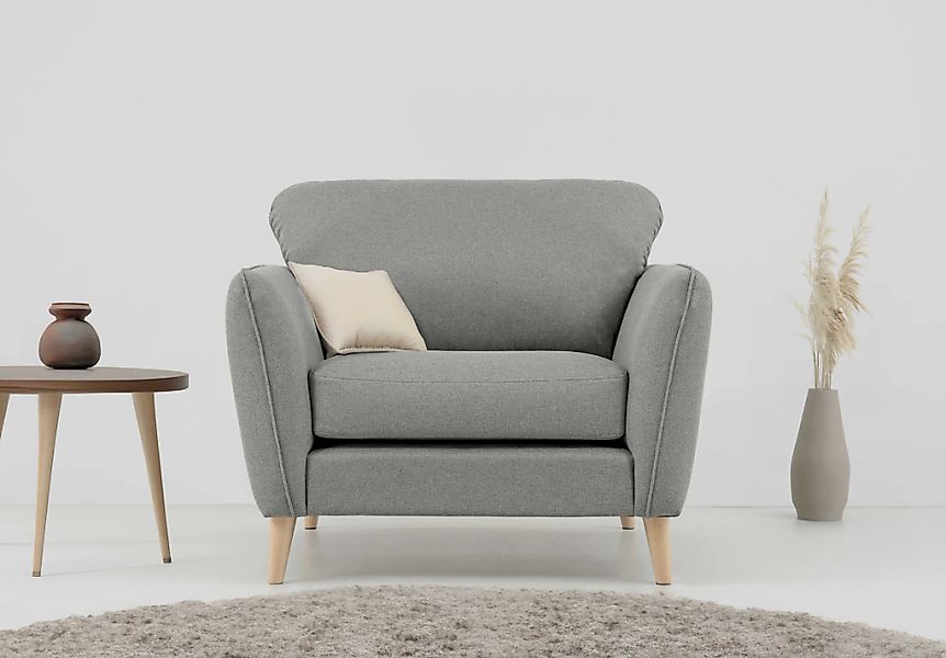 Home affaire Sessel "MARSEILLE", Massivholzbeine Eiche, Landhausstil, Welle günstig online kaufen