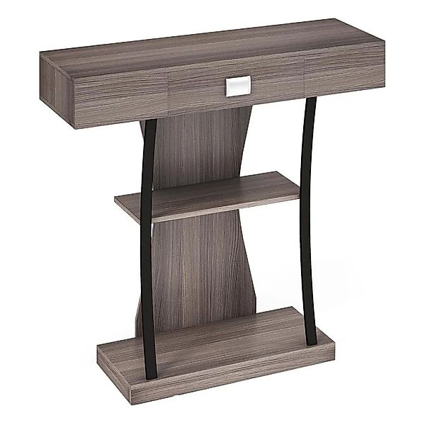 Costway Konsolentisch Holz mit Schubladen mit Kippschutz Grau günstig online kaufen