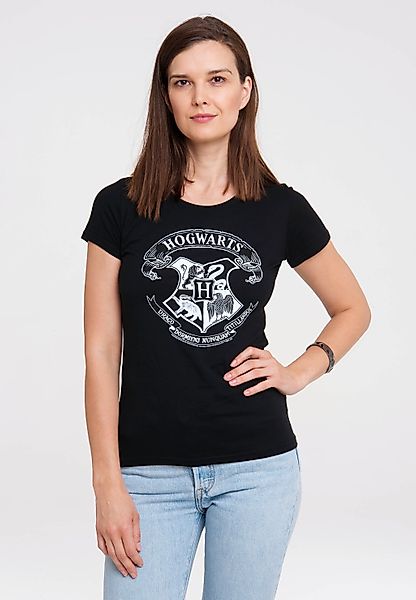 LOGOSHIRT T-Shirt "Harry Potter - Hogwarts Logo (Weiß)" mit lizenziertem Or günstig online kaufen