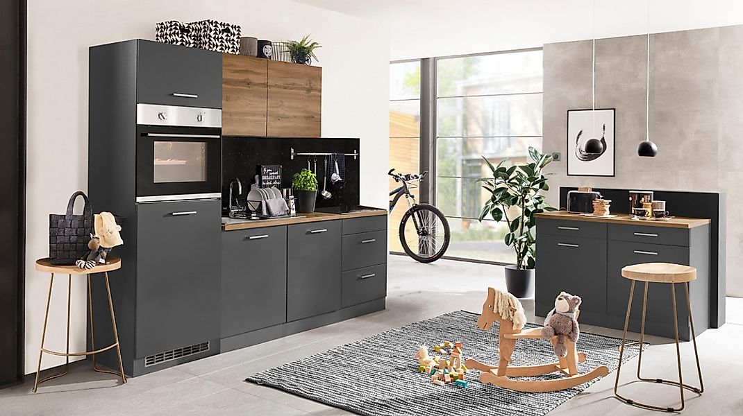 KOCHSTATION Küchenzeile »KS-Kehl«, ohne E-Geräte, Breite 240 cm, für Kühlsc günstig online kaufen