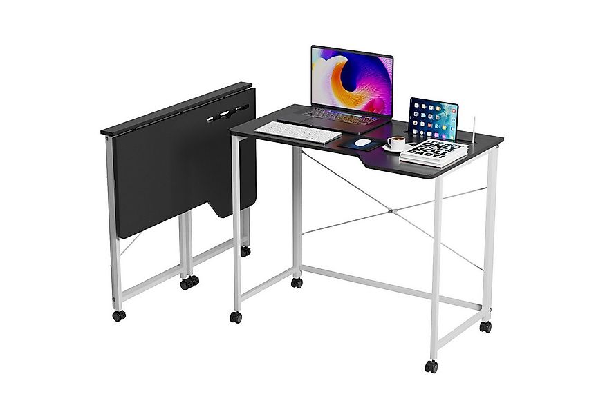 JEOBEST Klapptisch Schreibtisch, Computertisch mit Rollen, (1-St., 90x56cm) günstig online kaufen