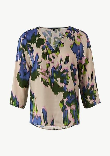 Comma 3/4-Arm-Shirt Bluse aus Satin mit All-over-Print Raffung günstig online kaufen