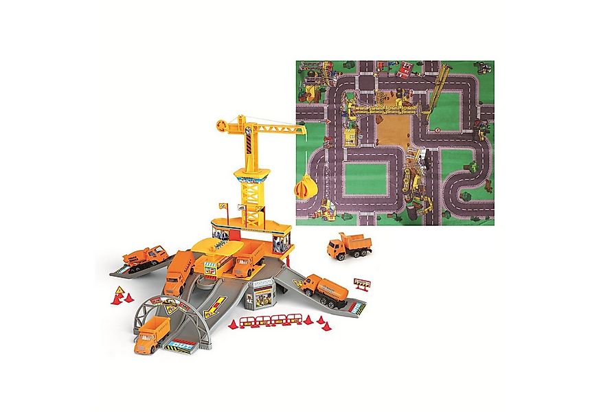 TikTakToo Spiel-Gebäude Baustellen Set mit 2 Autos inkl. Spielteppich günstig online kaufen