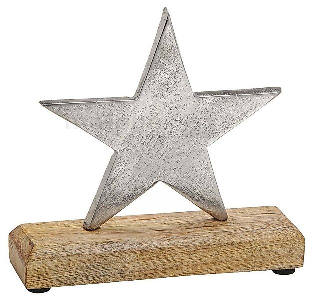 matches21 HOME & HOBBY Dekofigur Stern Holz & Metall Weihnachten 17 cm (1 S günstig online kaufen