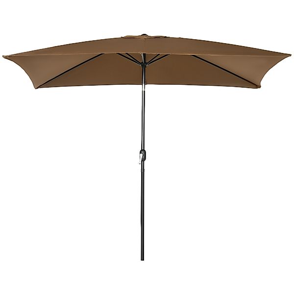 Outsunny Garten Sonnenschirm Rechteckig neigbar Aluminium Polyester 180 g/m günstig online kaufen