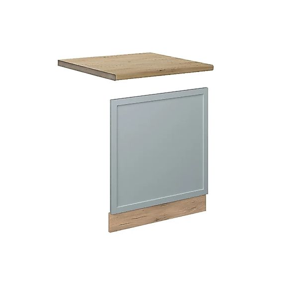 Vicco Frontblende Fame-Line Hellblau-grau 60 cm ohne Arbeitsplatte mit Gold günstig online kaufen