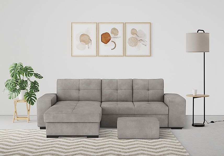 COTTA Ecksofa "Mattina L-Form", mit Hocker, wahlweise mit Bettfunktion & Be günstig online kaufen
