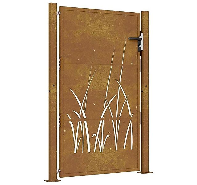 vidaXL Gartentor Gartentor 105x130 cm Cortenstahl Gras-Design günstig online kaufen