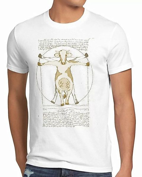 style3 Print-Shirt Herren T-Shirt Vitruvianische Kuh rind bauernhof da vinc günstig online kaufen