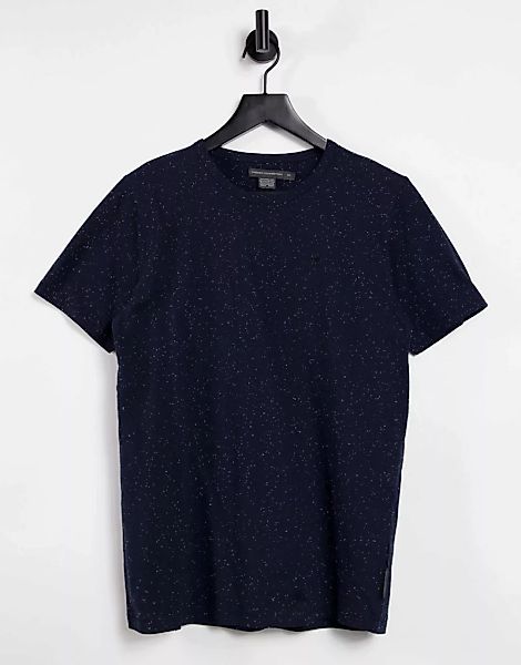 French Connection – T-Shirt in geflammter Optik in Marineblau günstig online kaufen