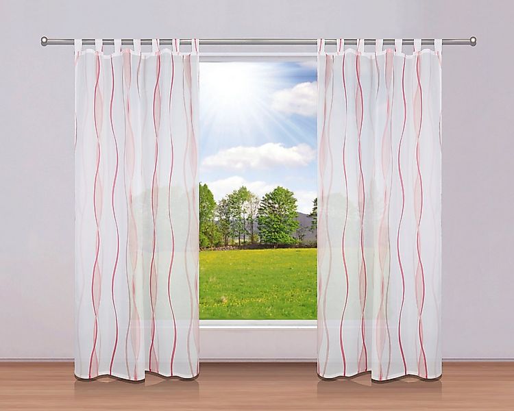 OTTO home Gardine DIMONA (2 St), Schlaufen, transparent, Voile, 2-er Set, V günstig online kaufen