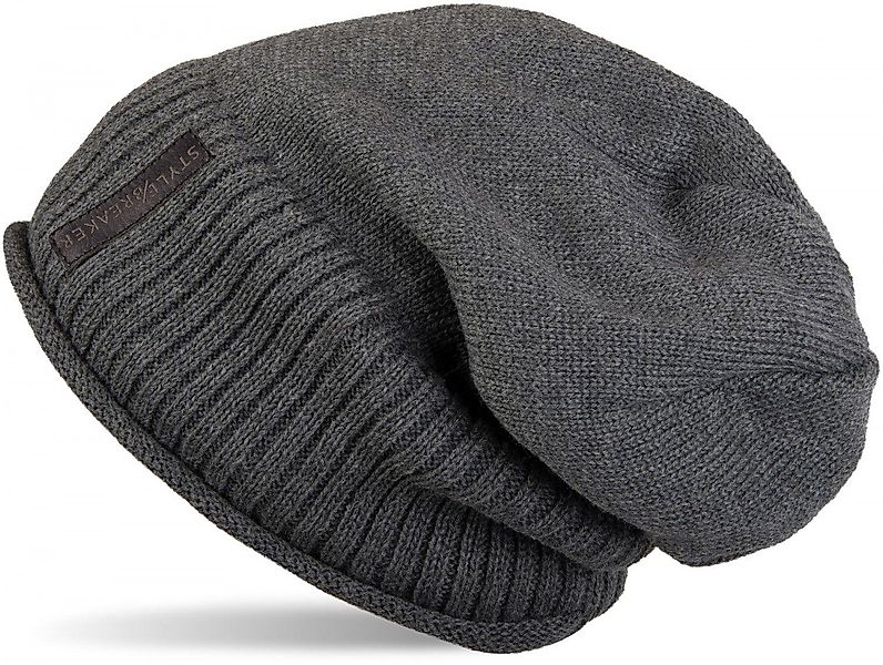 styleBREAKER Strickmütze Feinstrick Beanie mit Teddyfleece günstig online kaufen