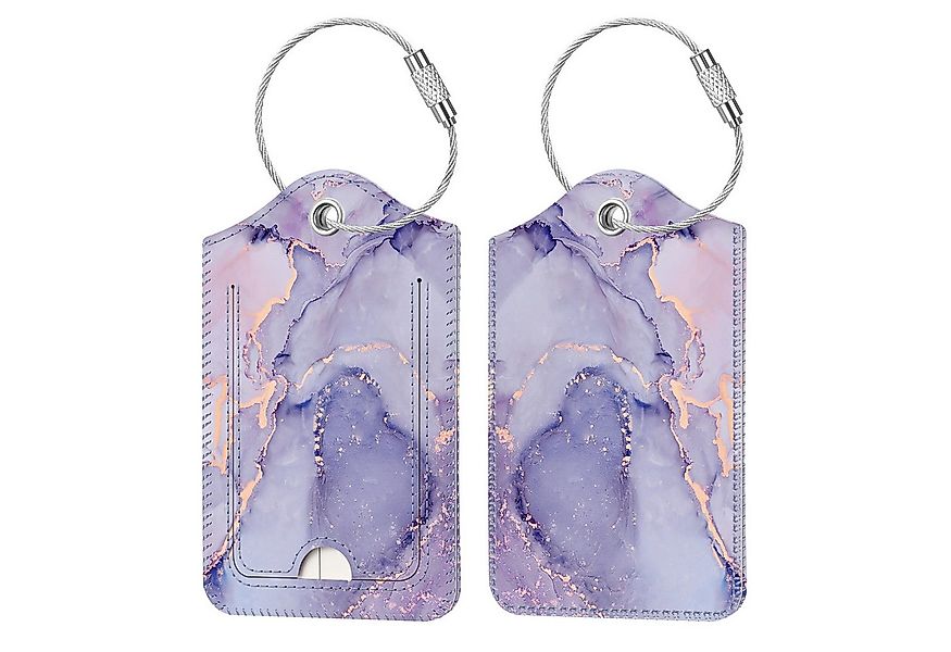 Fintie Gepäckanhänger Kofferanhänger mit Adressschild, Kunstleder Gepäckanh günstig online kaufen