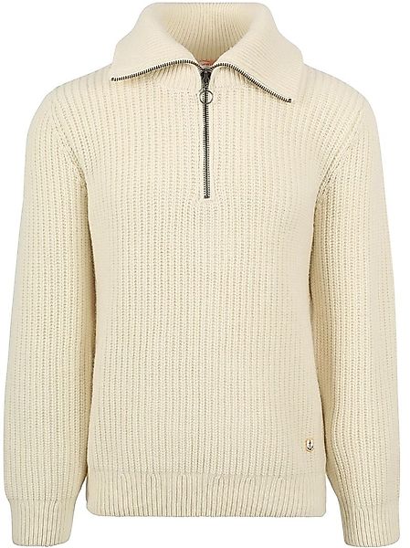 Armor-Lux Camionneur Half Zip Pullover Wolle Ecru - Größe L günstig online kaufen