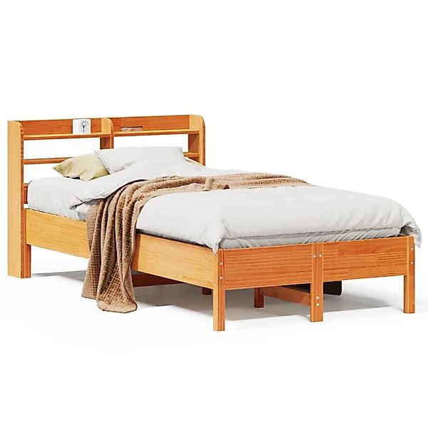 vidaXL Massivholzbett ohne Matratze Wachsbraun 120x200 cm Kiefernholz 33068 günstig online kaufen