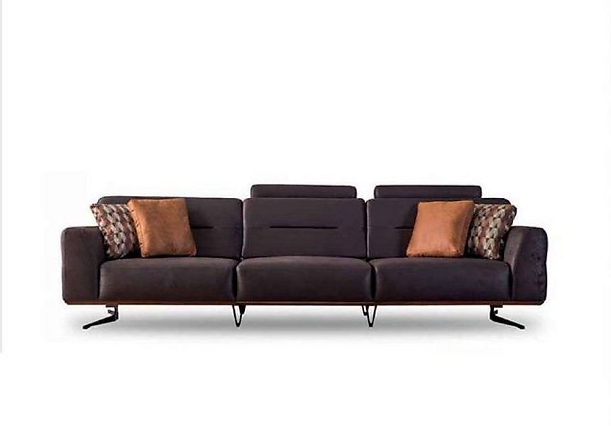 JVmoebel Sofa Dreisitzer Sofa 4 Sitzer Sofas Grau Kunstleder Wohnzimmer Lux günstig online kaufen