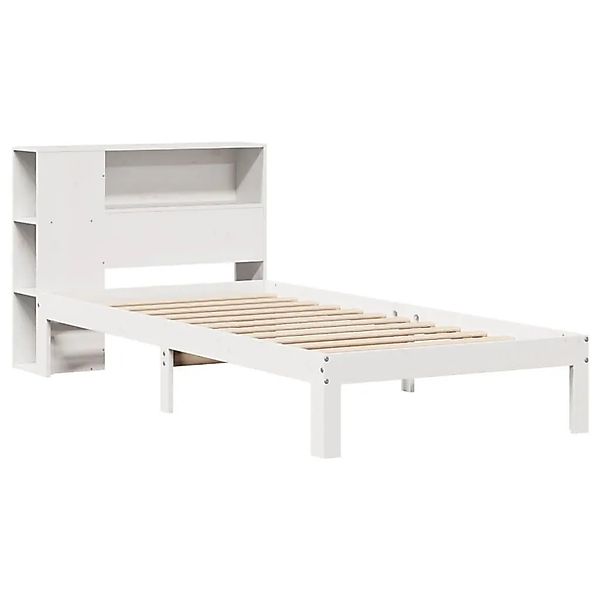 vidaXL Massivholzbett mit Regal ohne Matratze Weiß 90x200 cm Kiefer 3322539 günstig online kaufen