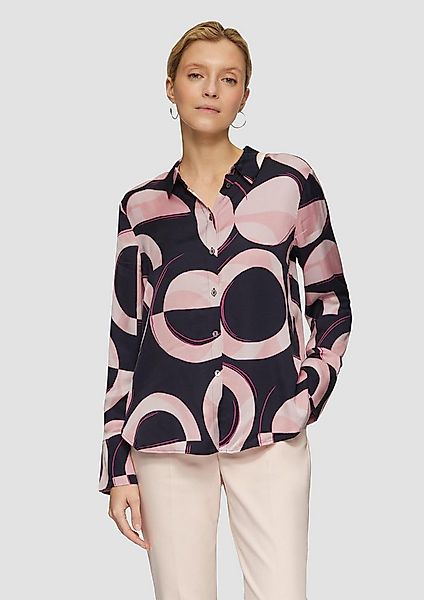 s.Oliver Langarmbluse Bluse Satinierte Longbluse mit Falten-Details günstig online kaufen