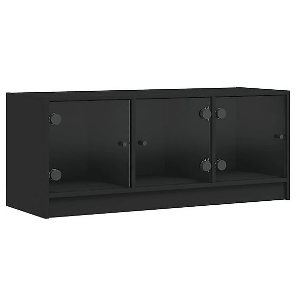 vidaXL TV-Schrank TV-Schrank mit Glastüren Schwarz 102x37x42 cm (1-St) günstig online kaufen