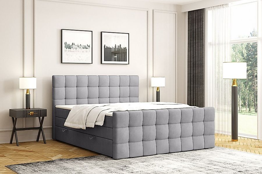 Labett Boxspringbett mit Bettkasten, Doppelmatratze, IGANTE KING 160x200 18 günstig online kaufen