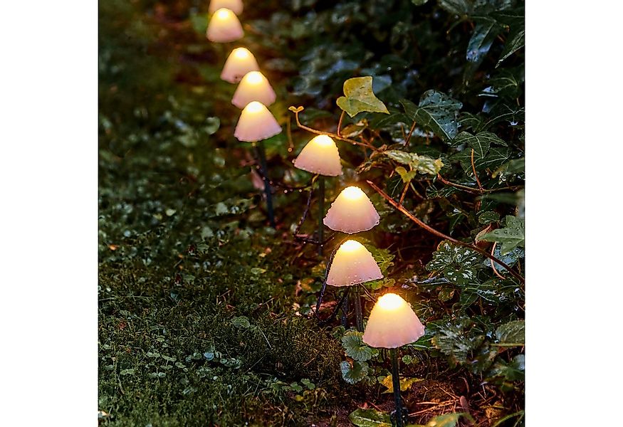 Spetebo Gartenstecker LED Lichterkette warm weiß (20er Set, 1-St., Pilzmoti günstig online kaufen
