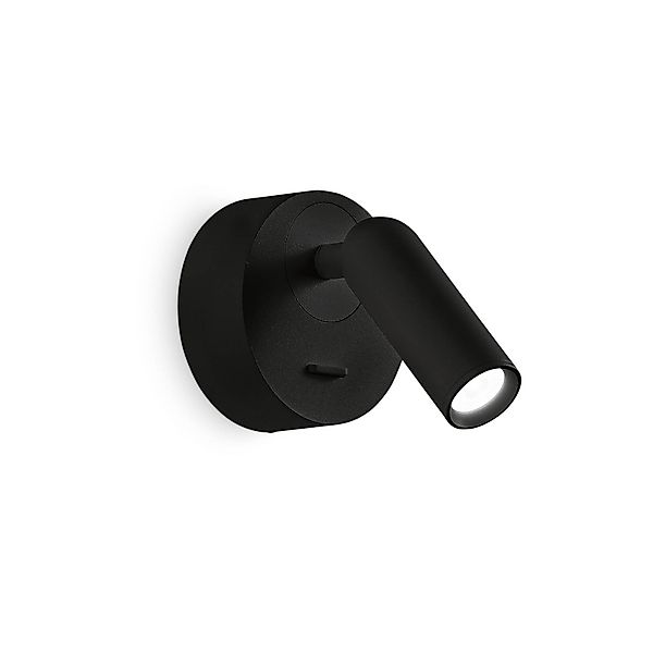Ideal Lux LED-Wandstrahler Bean, Ø 7 cm, schwarz Metall/Glas günstig online kaufen