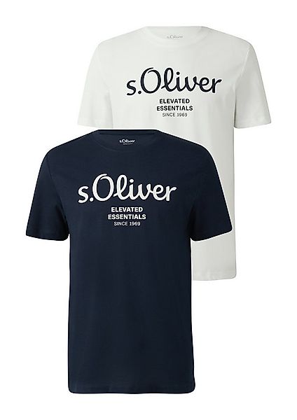s.Oliver T-Shirt (2-tlg) mit großen Logo-Print, im 2er Pack günstig online kaufen