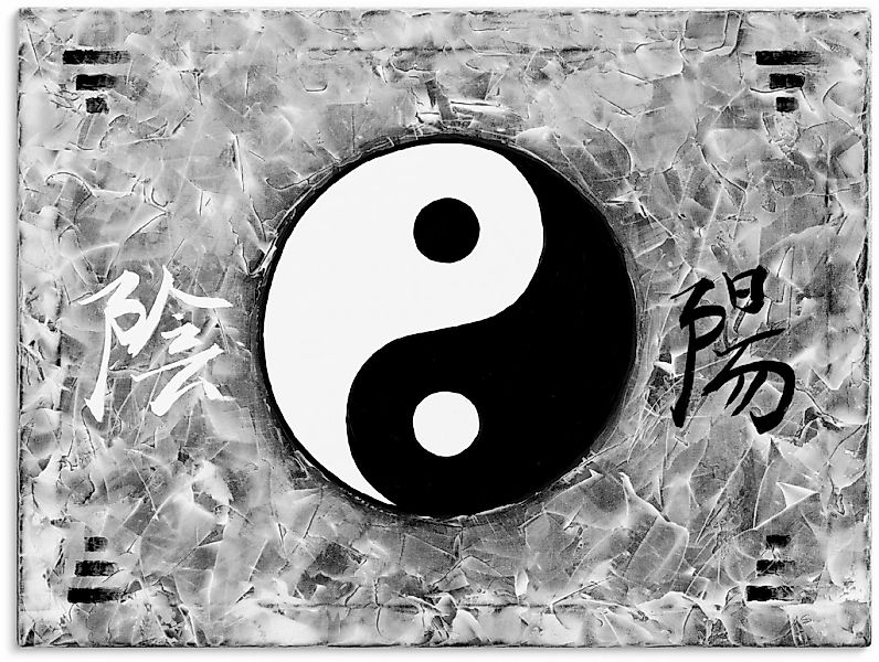 Artland Leinwandbild "Ying & Yang sw" Zeichen 1 Stk. tlg. auf Keilrahmen ge günstig online kaufen