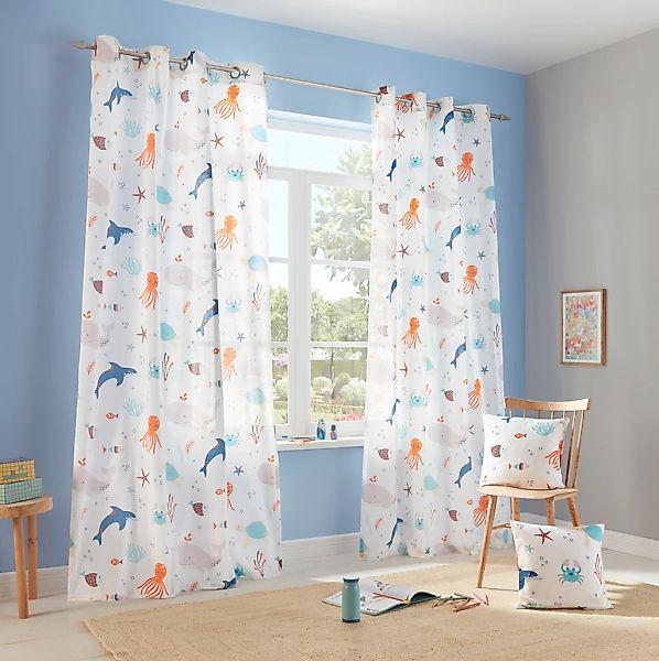 OTTO home Gardine "OCEAN" Ösen 1 Stk. tlg. Kindergardine einseitig mit Meer günstig online kaufen